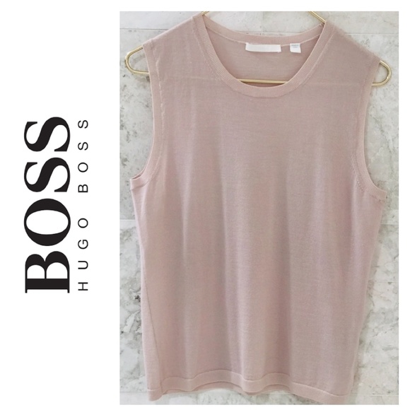Hugo Boss Tops - BOSS {L} Sleeveless Shell Top Pink Blush Rosé